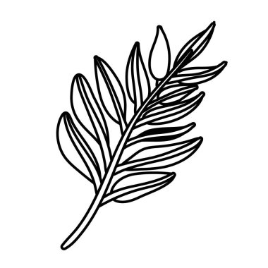 Yapraklı dal botanik çizgi biçimi simgesi