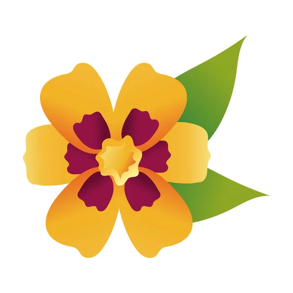 Schöne Blume und Blätter Garten Gefälle Stil-Symbol — Stockvektor