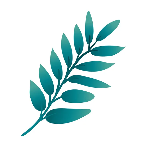 Гілка з листям значка ботанічного градієнтного стилю — стоковий вектор