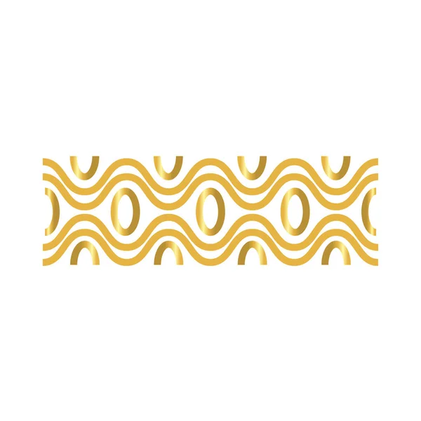 优雅的边框，带有波浪装饰的金色渐变风格图标 — 图库矢量图片