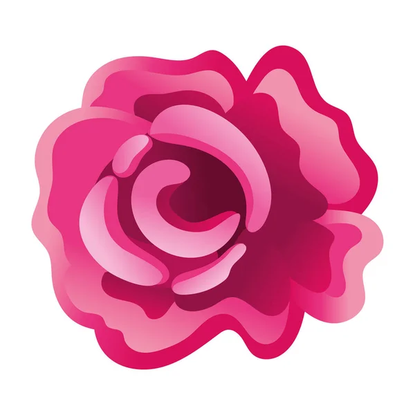 Beautiful rose flower garden gradient style icon — Stock Vector