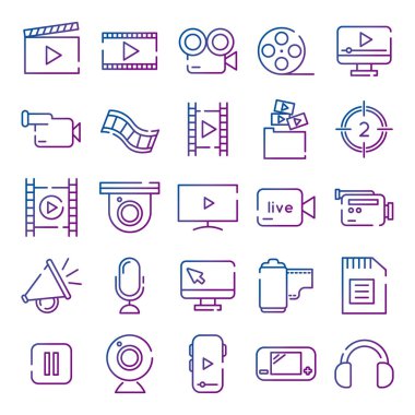 Video içeriği gradyan biçim simgesi demeti