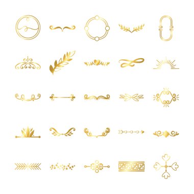 Bir demet dekoratif element silueti