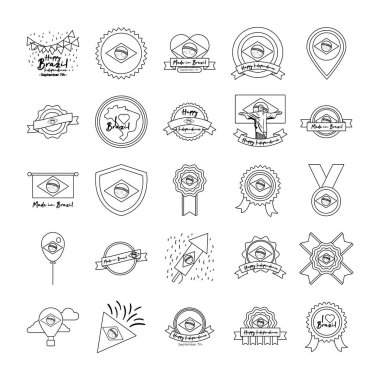 Brezilya bağımsızlık günü simgeleri demeti