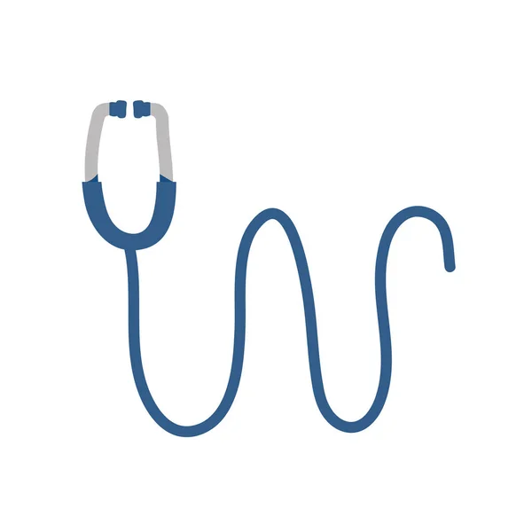 Stethoscope medical device isolated icon — Stock Vector