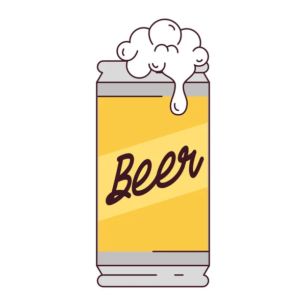 Lata de cerveja no fundo branco — Vetor de Stock