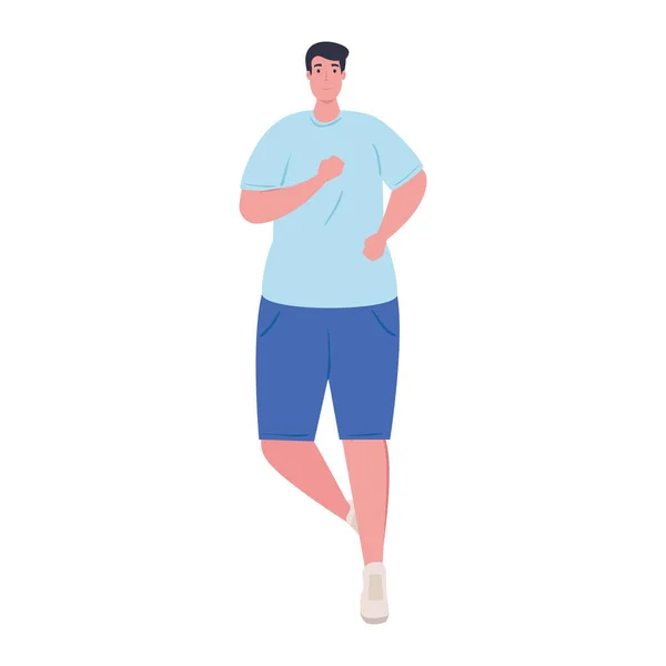 Homme en course, homme en jogging, athlète masculin, sportif — Image vectorielle