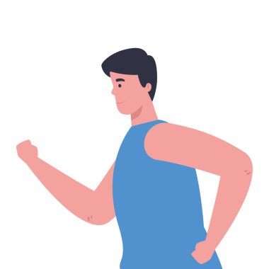 Spor giyimli koşucu, erkek sporcu, sporcu.