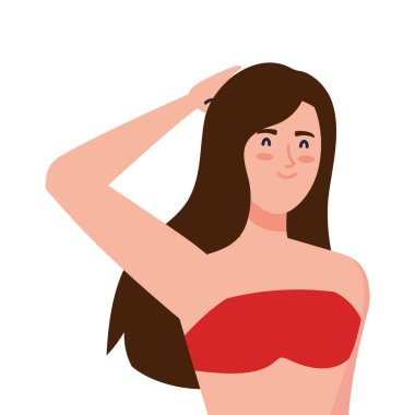 Mayolu kadın, yaz tatili sezonu.