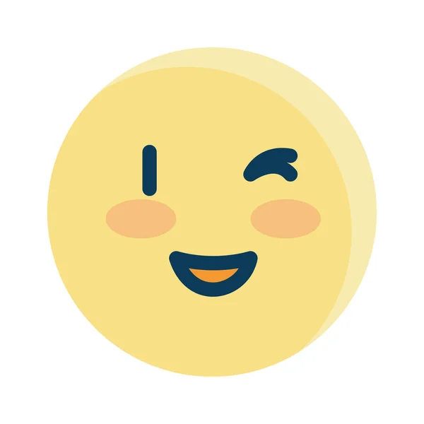 Μεμονωμένη ευτυχής και κλείσιμο του ματιού emoji διανυσματική σχεδίαση — Διανυσματικό Αρχείο