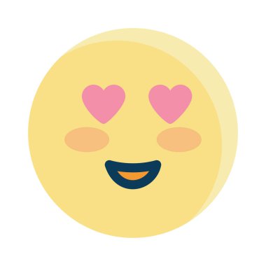 Aşk emoji vektör tasarımında izole edilmiş