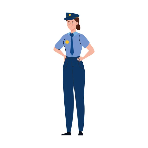 Policía mujer trabajador vector de diseño — Archivo Imágenes Vectoriales