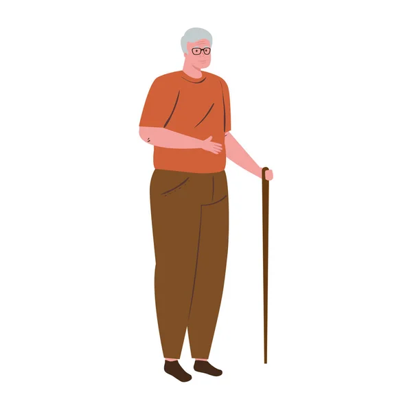 Abuelo avatar viejo hombre vector de diseño — Archivo Imágenes Vectoriales