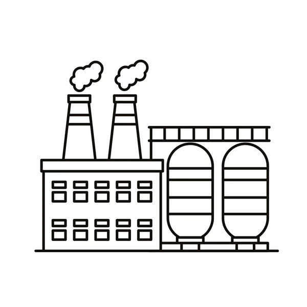 Průmyslové továrny budovy a komíny ve stylu ikon — Stockový vektor