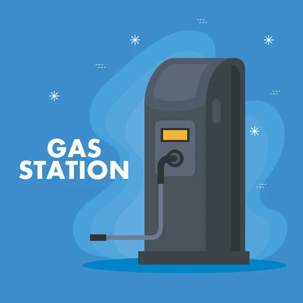 Benzinestation, transportgerelateerd benzinestation — Stockvector