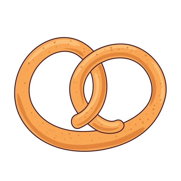 Appetitosa icona pretzel su sfondo bianco — Vettoriale Stock