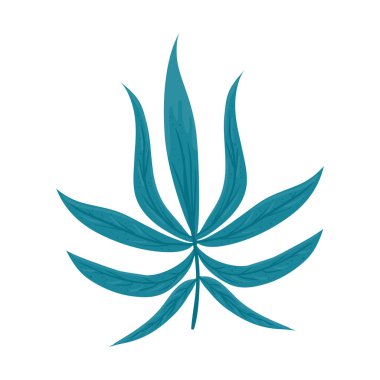 Beyaz arkaplanda yaprakları olan dal