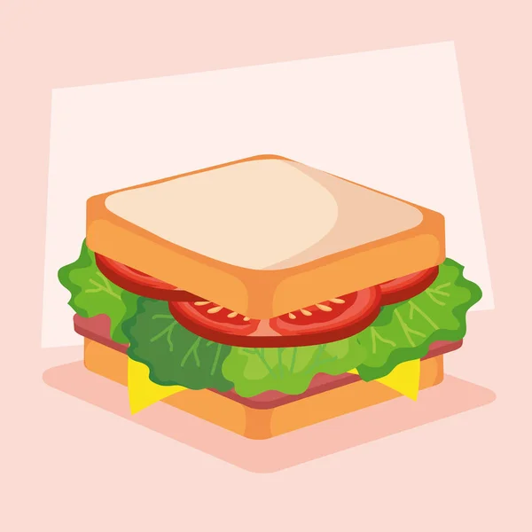 Fast Food köstliche Sandwich-Symbol — Stockvektor
