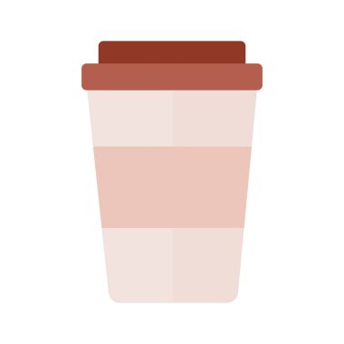 kahve plastik kabı düz stil ikon içer
