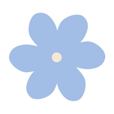 İzole edilmiş mavi çiçek vektör tasarımı