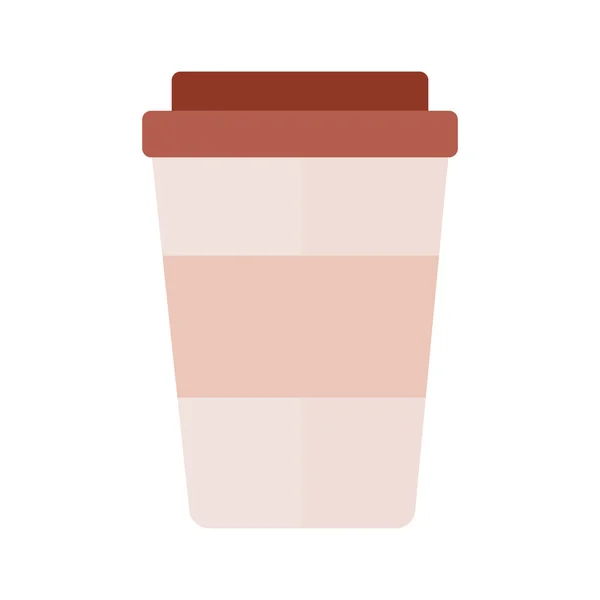 Café récipient en plastique boisson icône de style plat — Image vectorielle