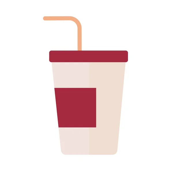 咖啡塑料容器喝扁平的图标 — 图库矢量图片