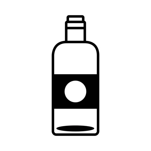 Vino botella bebida línea estilo icono — Vector de stock