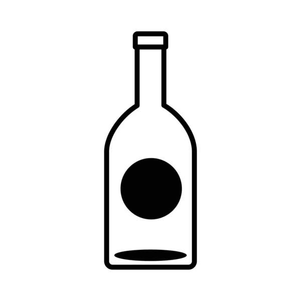 Wine bottle drink line style icon — Stock Vector