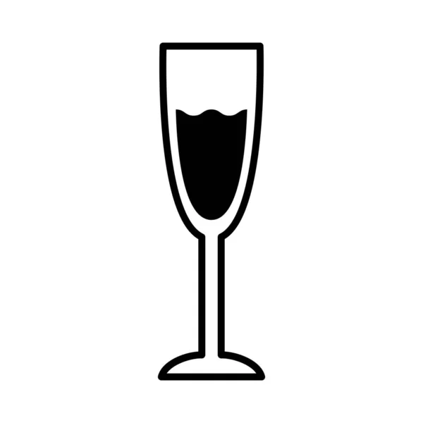 シャンパンカップドリンクラインスタイルのアイコン — ストックベクタ