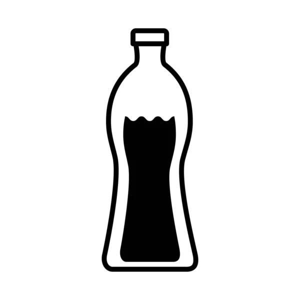 Bouteille d'eau boisson ligne style icône — Image vectorielle