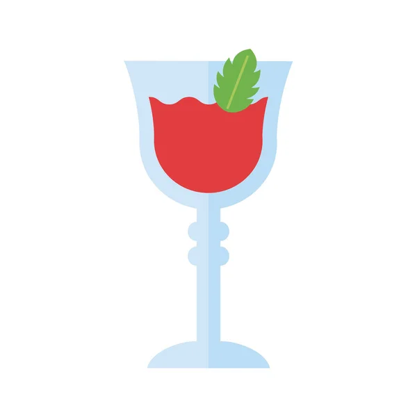 Kopp med cocktail och mynta blad dricka platt stil ikon — Stock vektor
