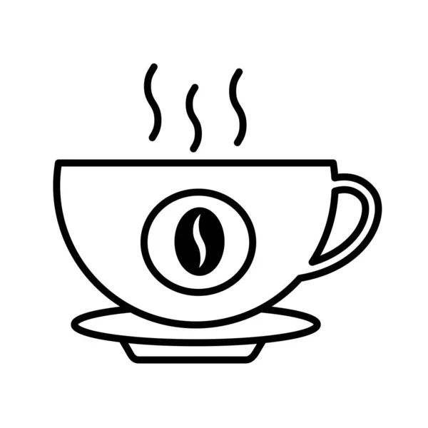Káva pohár nápoj linka styl ikona — Stockový vektor
