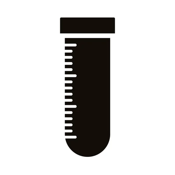 Ícone de estilo silhueta de laboratório de teste de tubo — Vetor de Stock