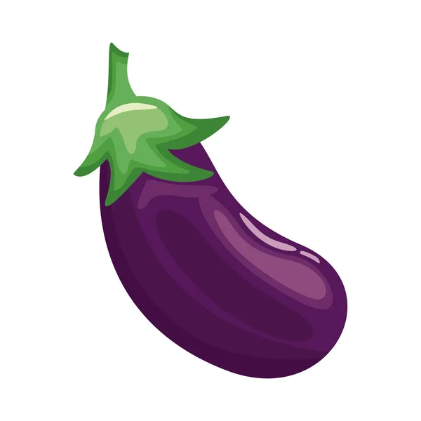 Vejce rostlina zdravá zelenina detailní styl ikona — Stockový vektor