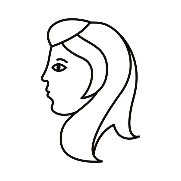 Icono de estilo de línea de signo de zodíaco virgo — Archivo Imágenes Vectoriales