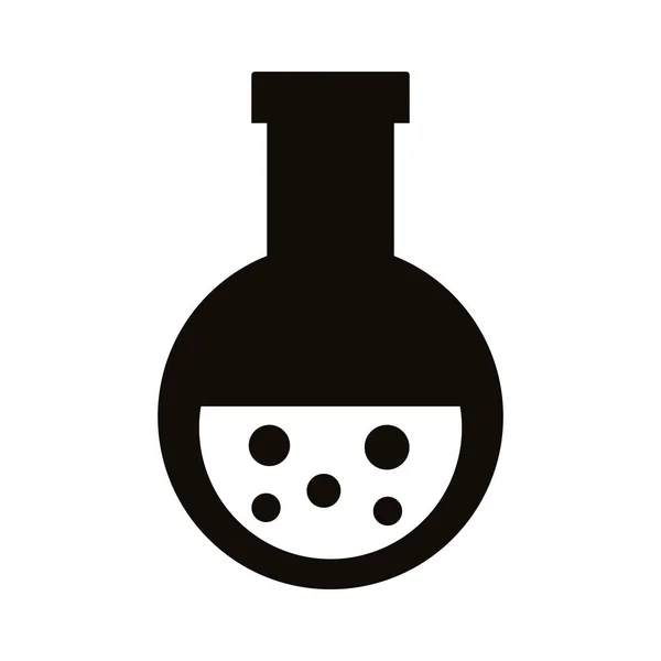 Tubo prueba laboratorio silueta estilo icono — Vector de stock