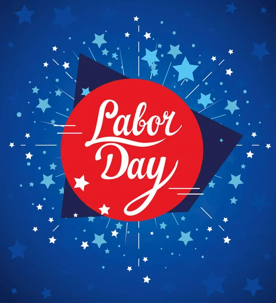 Happy labor day holiday banner with stars decoration — Stock Vector