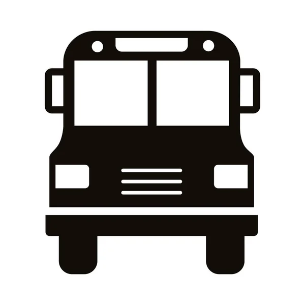 Escuela de autobús silueta icono de estilo — Vector de stock