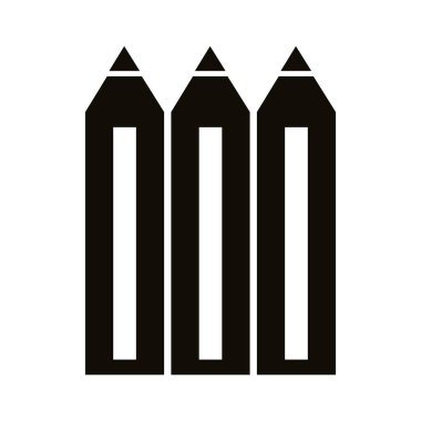 Kalem renkleri okul malzemeleri siluet tarzı simge