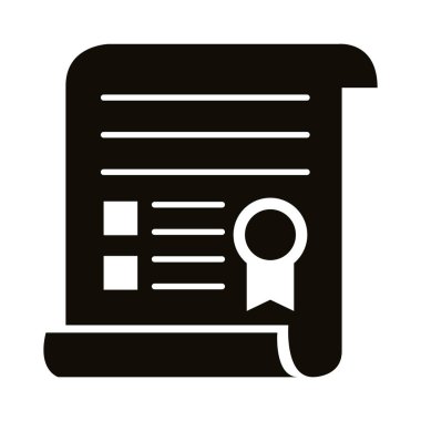 Diploma diploması siluet biçimi simgesi