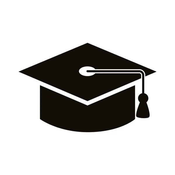 Sombrero de graduación silueta icono de estilo — Archivo Imágenes Vectoriales