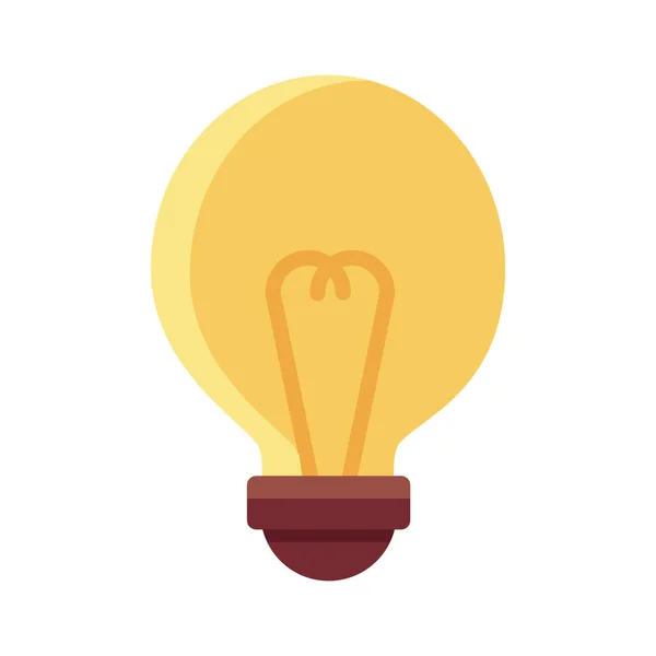 Luz da lâmpada ícone de estilo plano — Vetor de Stock