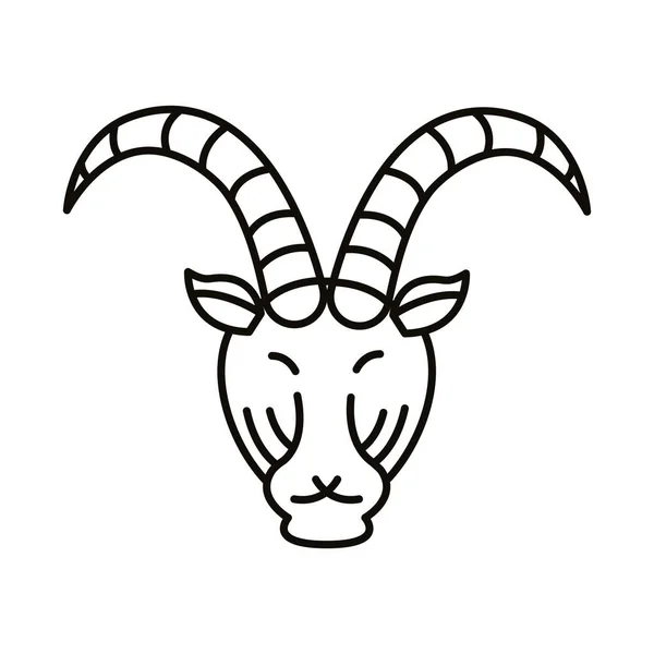 Steinbock Tierkreiszeichen Linie Stil-Symbol — Stockvektor