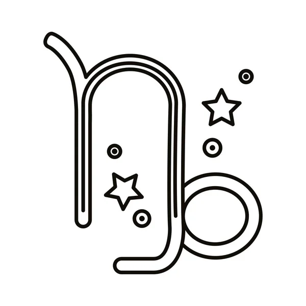 Koziorożec znak zodiaku symbol linii styl ikona — Wektor stockowy