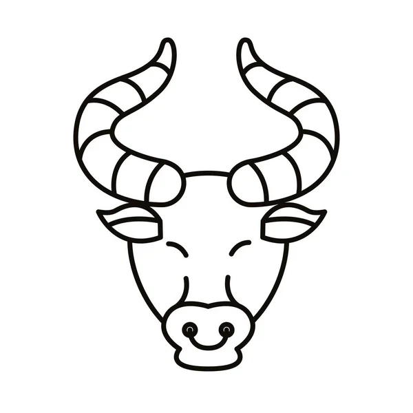 Taurus dierenriem teken lijn stijl pictogram — Stockvector