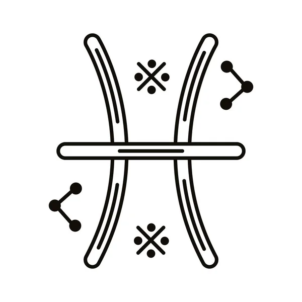 十二宮サインシンボルラインスタイルのアイコン — ストックベクタ