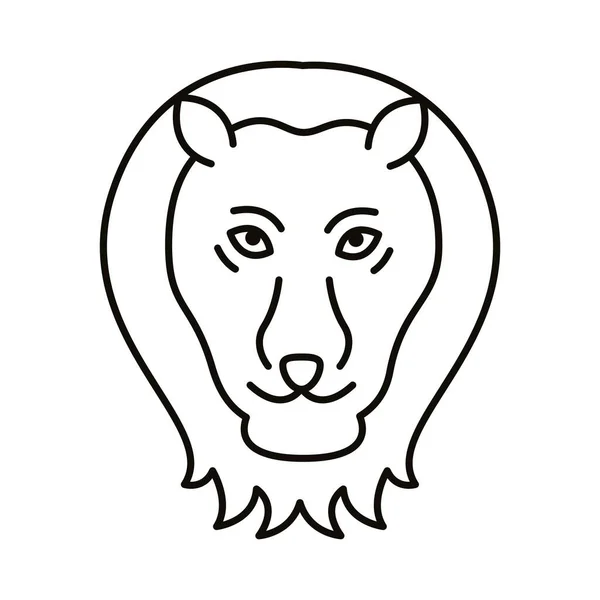 Leo zodiac teken lijn stijl pictogram — Stockvector