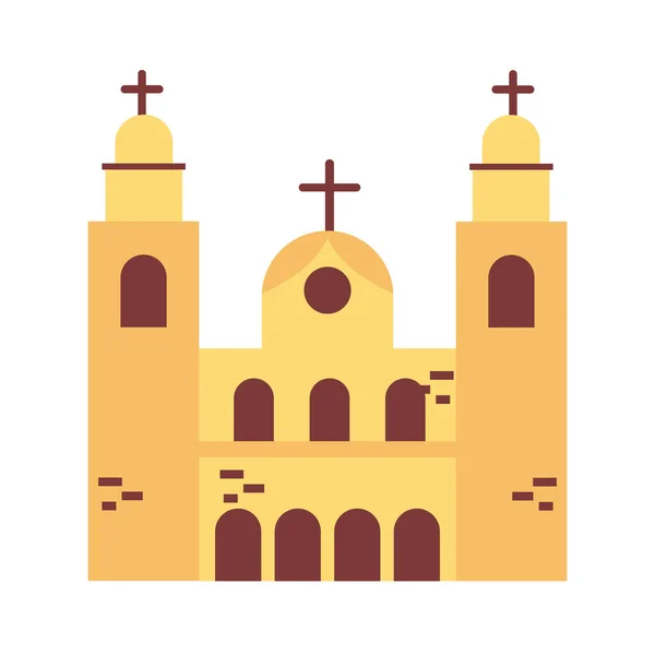 Candelaria church brazil monument flat style icon — Stock Vector