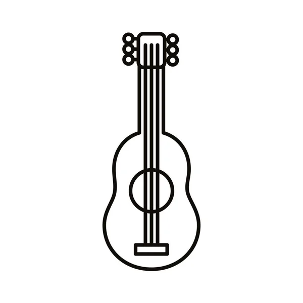 Guitarra instrumento línea estilo icono — Vector de stock