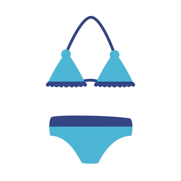 Bikinis fürdőruha lapos stílusú ikon — Stock Vector